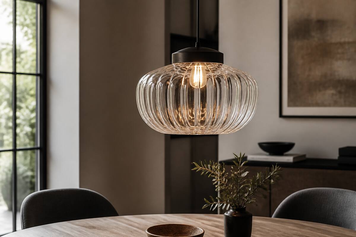 Glazen hanglamp: zo kies je de juiste stijl, maat en lichtkleur